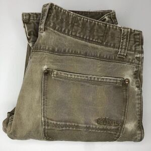 Kuhl Men's 32x32 Crag Series Rydr Beige Straight Leg Distressed Vtg Patina Jeans